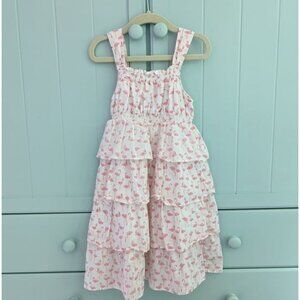 ⭐Girl's Flamingo tiered ruffle sun dress size 6